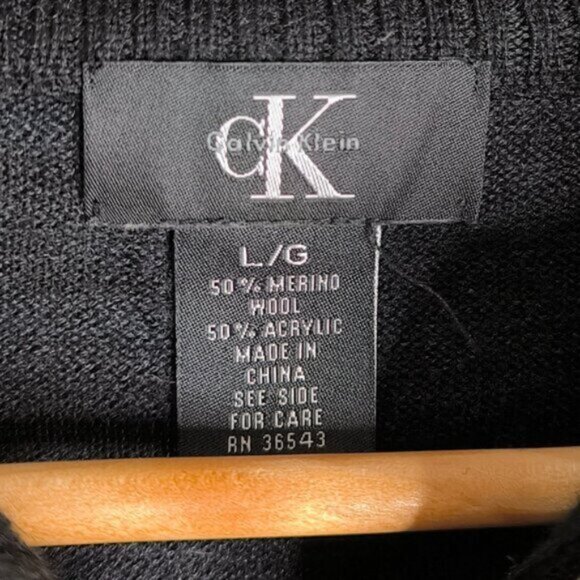 Calvin Klein Blokecore Bloke Merino Wool Preppy Old Money Marina Sweatshirt L - Picture 3 of 8
